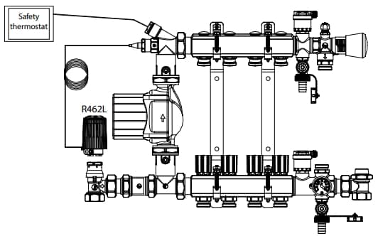 Giacomini R462 термоголовка монтаж на коллектор.