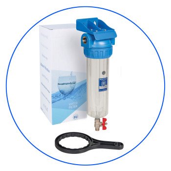 Фильтр колбовый картриджный Aquafilter FHPR34-3V_R-AB 10" со сливныи клапаном