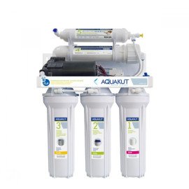 Фильтр для воды обратный осмос с насосом AquaKut 50G RO-5 А-01 Фильтр для воды обратный осмос с насосом AquaKut 50G RO-5 А-01