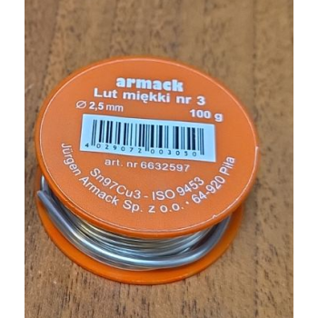 Припой для пайки меди  Armack № 3 Sn97Cu3 2,5 мм 100 г (6632597)