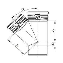 Трійник безшумний каналізаційний ASG S Line 110x110x45° Трійник безшумний каналізаційний ASG S Line 110x110x45°