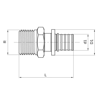 Муфта переходная натяжная с наружной резьбой ASG 32x3/4" Муфта переходная натяжная с наружной резьбой ASG 32x3/4"
