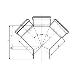 Крестовина канализационная ASG NANO HTR 50/50/50 45°