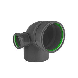 Отвод с патрубком канализационный ASG NANO HTR 110/50 45°х90° назад