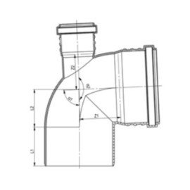 Відвід з патрубком каналізаційний ASG NANO HTR 110/50 90°х180° назад Відвід з патрубком каналізаційний ASG NANO HTR 110/50 90°х180° назад