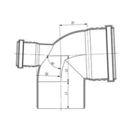 Відвід з патрубком каналізаційний ASG NANO HTR 110/50 90°х90° право Відвід з патрубком каналізаційний ASG NANO HTR 110/50 90°х90° право
