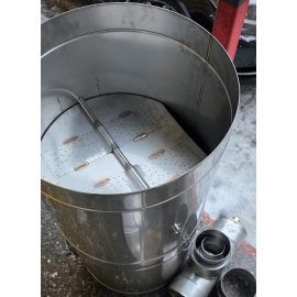 Кагла (шибер, заслонка) для дымохода из нержавеющей стали AISI316 одностенная Ø 180 мм толщина стенки 0.6 мм 