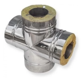 Хрестовина димохідна нержавіюча сендвіч утеплена 110/180 товщина стінки 0,8 мм сталь AISI321/201