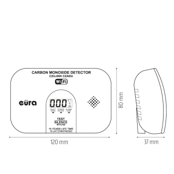 Детектор | сигнализатор угарного газа WI-FI EURA CD-53A2v5300-TY/B