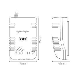 Детектор | сигнализатор газа EURA GD-00A2 230В/50Гц с кабелем