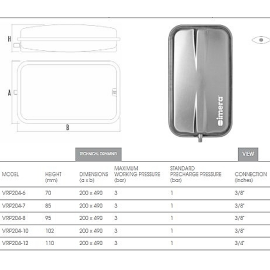 Розширювальний бак плоский Imera VRP 204-8л 3/8*28 1 bar Розширювальний бак плоский Imera VRP 204-8л 3/8*28 1 bar