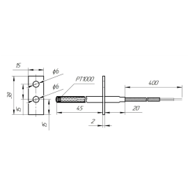 Датчик температуры дымовых газов и горелки Pt1000 