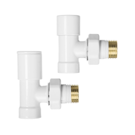 Комплект радиаторных кранов белый Invena 1/2х1/2 CZ-31-K15