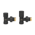 Комплект радиаторных кранов черный Invena 1/2х1/2 CZ-33-K15