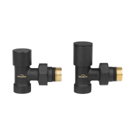 Комплект радиаторных кранов черный Invena 1/2х1/2 CZ-33-K15