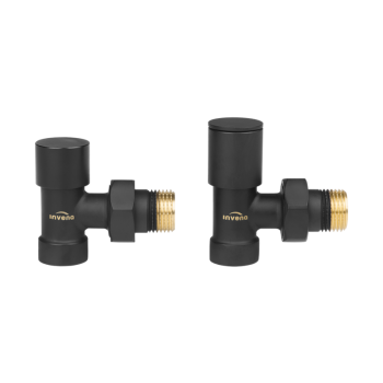 Комплект радиаторных кранов черный Invena 1/2х1/2 CZ-33-K15