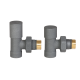 Комплект радиаторных кранов графіт Invena 1/2х1/2 CZ-32-K15
