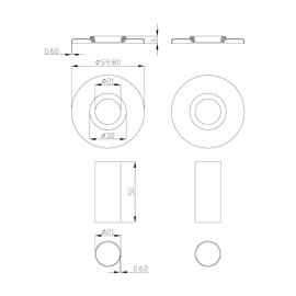 Комплект скрытого монтажа радиатора Invena хромированный UA-11-015