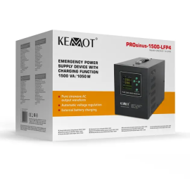 ИБП инвертор KEMOT PROsinus-1500-LFP4 12V/230V 1500VA/1050W для AGM, GEL, LIFEPO4 аккумуляторов (URZ3427-12-LFP4)