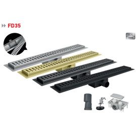 Трап душевой нержавеющий  линейный золото KOER FD35-70x500 BRUSHED GOLD
