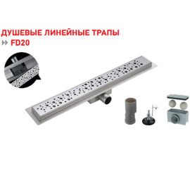 Трап душовий нержавіючий лінійний KOER FD20-70x500