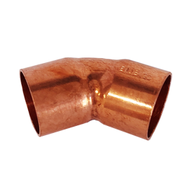 Коліно мідне під пайку ВВ дві муфти 15 45° UniDim