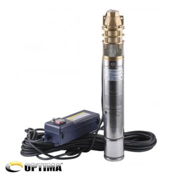 Насос скважинный вихревой Optima 3SKm100 PRIME 0.75 кВт с пультом и кабелем 20 м Насос скважинный вихревой Optima 3SKm100 PRIME 0.75 кВт с пультом и кабелем 20 м