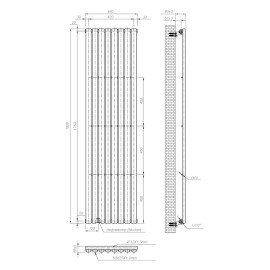 Радиатор вертикальный NAVIN Ellipse 480х1800-8, anticor, черный