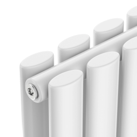 Радіатор вертикальний NAVIN Ellipse Double 600x1800-10 anticor білий, знизу 50 мм