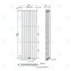 Радиатор вертикальный NAVIN Ellipse Double 600x1800-10 anticor черный, нижнее 50 мм Радиатор вертикальный NAVIN Ellipse Double 600x1800-10 anticor черный, нижнее 50 мм