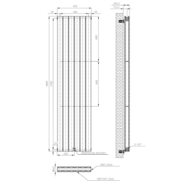 Радіатор вертикальний NAVIN Largo Double 456х1800-6 anticor білий