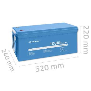 Акумулятор літій-залізо-фосфатний LiFePO4 Qoltec 25,6В 100Ач 2560Втч BMS Акумулятор літій-залізо-фосфатний LiFePO4 Qoltec 25,6В 100Ач 2560Втч BMS