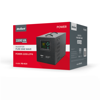 Источник бесперебойного питания чистый синус Rebel POWER-2200-LFP4 12/230V, 1600 Вт/2200 ВА, 40A, LiFePO4