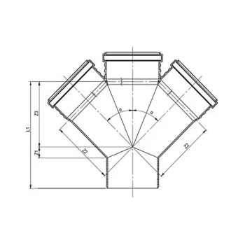 Крестовина канализационная REIGER TS 50/50/50х45° Крестовина канализационная REIGER TS 50/50/50х45°