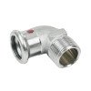 Колено стальное оцинкованное пресс-резьба ВН SANHA-THERM Ø15x1/2 90° (124092G1512)