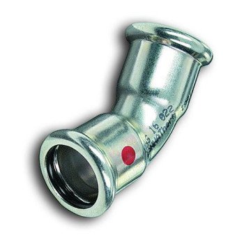 Колено стальное оцинкованное пресс-пресс ВВ SANHA-THERM Ø 22 x 45° (12404122)