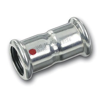 Муфта стальная оцинкованная пресс-пресс  ВВ SANHA-THERM Ø28 (12427028)