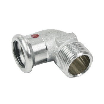 Колено стальное оцинкованное пресс-резьба ВН SANHA-THERM Ø15x1/2 90° (124092G1512)