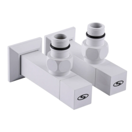 Кран для рушникосушки кутовий подовжений SOLOMON CUBE WHITE 1/2"х1/2" 2 шт