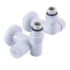 Кран для полотенцесушителя под ТЭН угловой удлиненный белый SOLOMON 1/2"х1/2" 2 шт