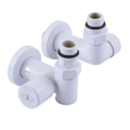 Кран для полотенцесушителя под ТЭН угловой удлиненный белый SOLOMON 1/2"х1/2" 2 шт