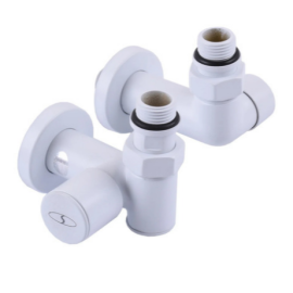 Кран для полотенцесушителя под ТЭН угловой удлиненный белый SOLOMON 1/2"х1/2" 2 шт