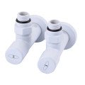 Кран для рушникосушки білий кутовий подовжений SOLOMON WHITE 1/2"х1/2" 2 шт