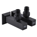 Кран для полотенцесушителя угловой удлиненный SOLOMON CUBE BLACK 1/2"х1/2" 2 шт