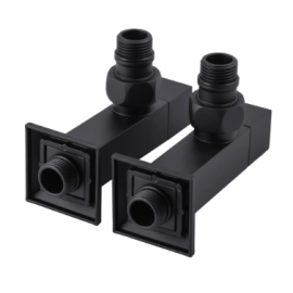 Кран для рушникосушки кутовий подовжений SOLOMON CUBE BLACK 1/2"х1/2" 2 шт
