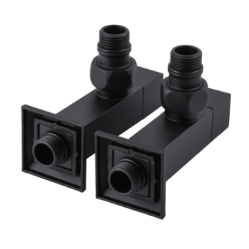 Кран для полотенцесушителя угловой удлиненный SOLOMON CUBE BLACK 1/2"х1/2" 2 шт Кран для полотенцесушителя угловой удлиненный SOLOMON CUBE BLACK 1/2"х1/2" 2 шт