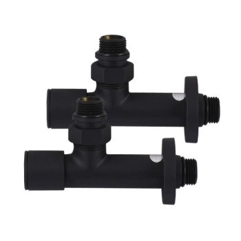 Кран для полотенцесушителя черный угловой удлиненный SOLOMON BLACK 1/2"х1/2" 2 шт Кран для полотенцесушителя черный угловой удлиненный SOLOMON BLACK 1/2"х1/2" 2 шт