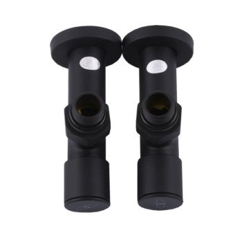 Кран для полотенцесушителя черный угловой удлиненный SOLOMON BLACK 1/2"х1/2" 2 шт Кран для полотенцесушителя черный угловой удлиненный SOLOMON BLACK 1/2"х1/2" 2 шт