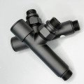 Кран для полотенцесушителя черный угловой удлиненный SOLOMON BLACK 1/2"х1/2" 2 шт