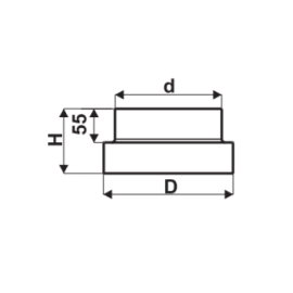 Редукция (переход редукционный) Ø 80/100 мм из нержавеющей стали AISI316, толщина стенки 0,6 мм